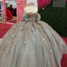 Glitter Quinceanera Dresses with Big Bow Sweet 16 Party Ball Gowns for Girl