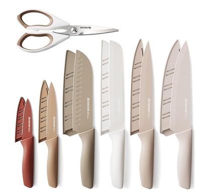 Astercook Knife Set, 13 Pieces Kitchen Knives Set with Healthy Anti-Rust Coating