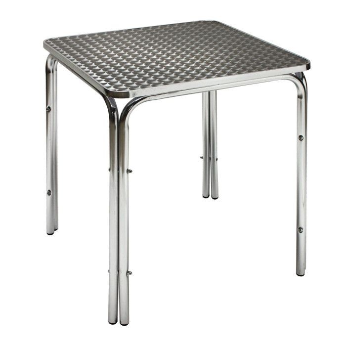Table de jardin alu 600 x 600 mm plateau plein haut de gamme D14164