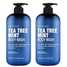 Tea Tree Mint Body Wash 20.2oz, Vitamin E, 2 Pack