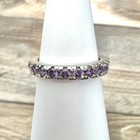 Purple Faceted Eternity stackable Band Ring Silver Tone Non Magnetic Untested — photo 1