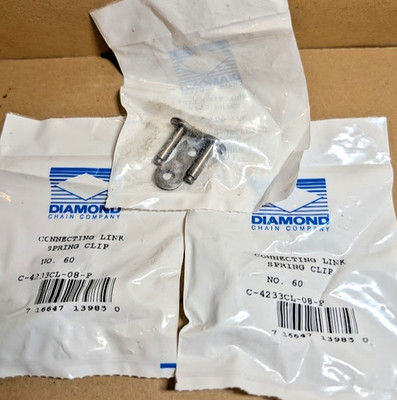 Diamond Chain C-4233CL-08-P Connecting Links, Spring Clip, No. 60 (New Qty 3)