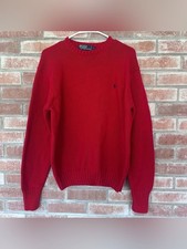 Polo Ralph Lauren Knit Sweater Men  s Medium Fisherman Red Classic Preppy