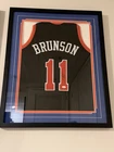 Jalen Brunson Signed New York Knicks Basketball Jersey, Framed + JSA Certified