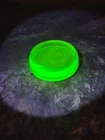 Vintage Anchor Hocking Uranium Glass Furniture Coster. 3 Inch