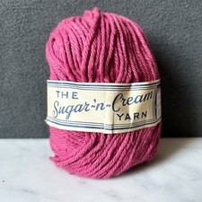 Vintage The Sugar 'N Cream Yarn Cotton - 1 Skein 125 Yards Color Pink
