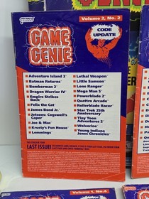 NES Game Genie Lot Enhancer Code Update Vol. 1 No. 3 through Vol. 3 No. 2 & Book