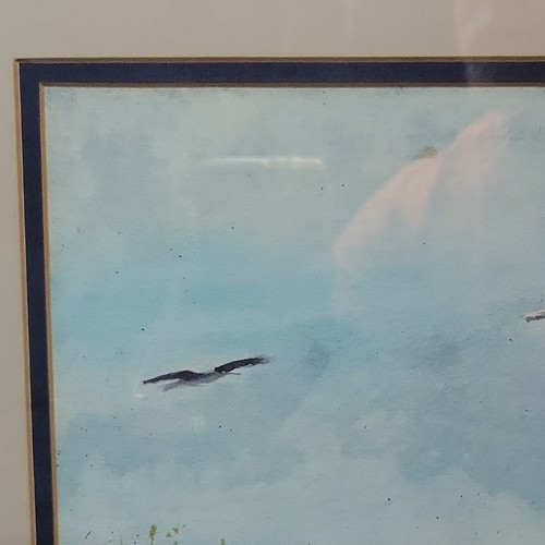 Original Anne Hightower-Patterson 1981 Watercolor Painting Seagulls Marsh Framed - Picture 4 of 6