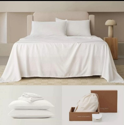 Double Stitch by Bedsure Cotton Tencel Sheet Set - Good Housekeeping Award Wi...