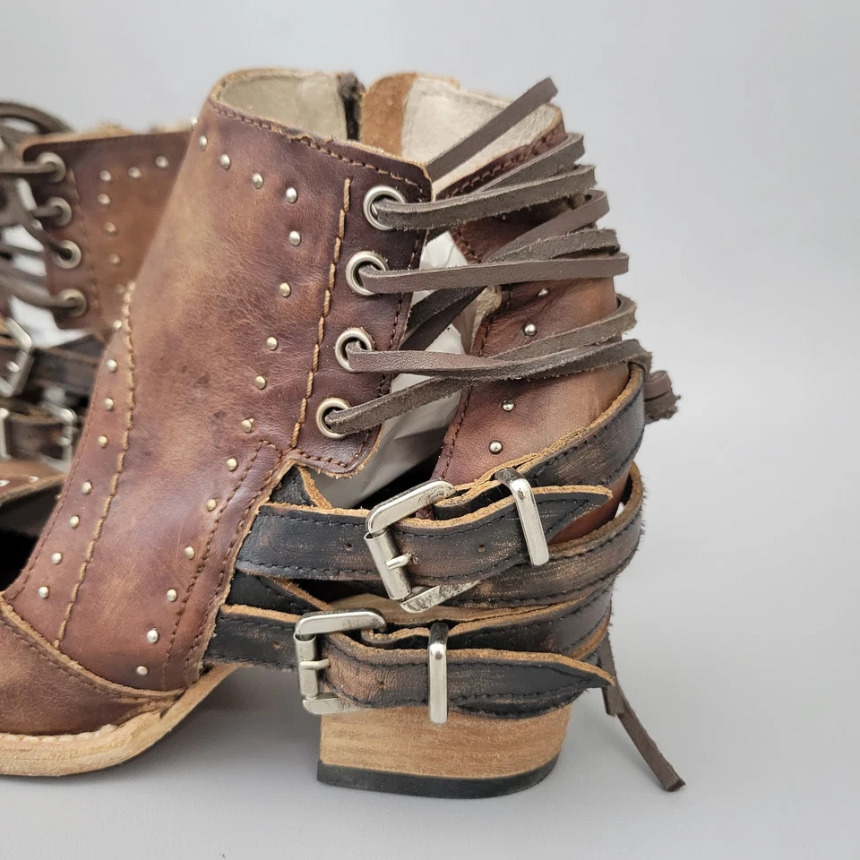 Sandalias botines de cuero marrón desierto Freebird By Steven para mujer talla US 8 Foto 3 de 4
