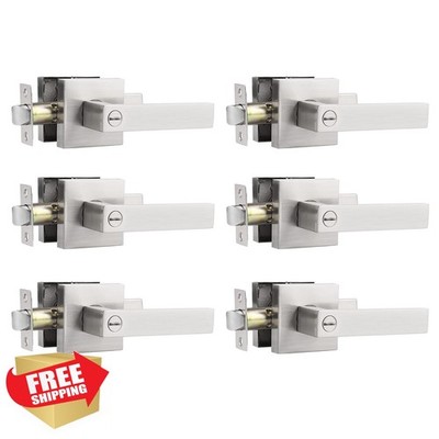 Probrico Satin Nickel Privacy Door Lever 6pk