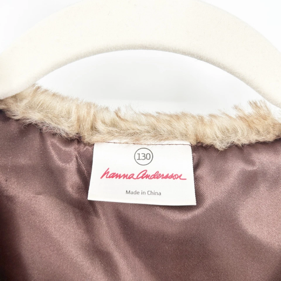 Hanna Andersson Niñas Acogedor Cálido Imitación Piel Nieve Invierno Chaleco Talla 8 Marrón Foto 2 de 4