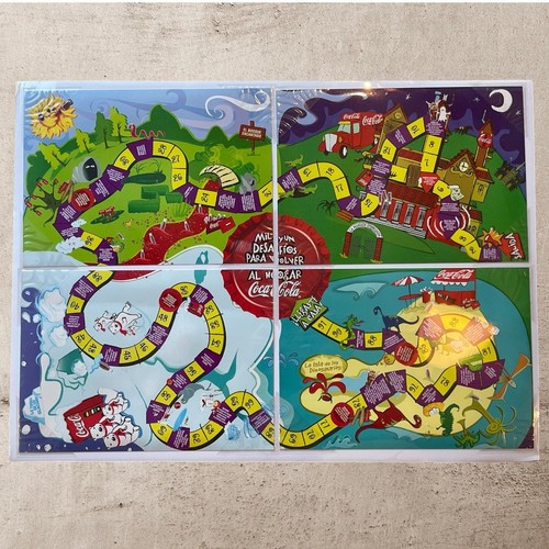 Vintage Spanish COCA-COLA Game Board Set (4) Display!