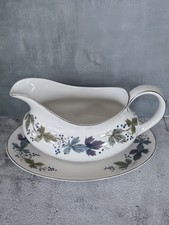 Royal Doulton Burgundy Pattern Gravy Boat And Underplate