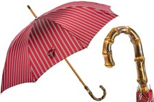 PASOTTI Classic Striped Umbrella 92cm Bamboo Handle Manual Italy