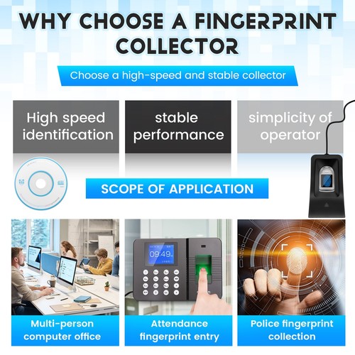 Compact USB Fingerprint Reader Scanner Reliable Biometric Access Control4858 - Afbeelding 3 van 7