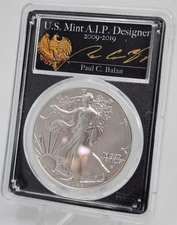 2022 W Burnished Silver Eagle First Day Of Issue FDI Paul Balan Black Holder