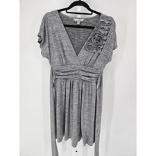 Vtg Y2K Speechless Womens Sz M Knee Length Empire Waist Dress Gray