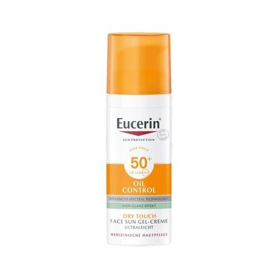Eucerin Oil Control Face Sun Gel-Creme LSF 50+, 50 ml,Sonnenschutz mit UVA-/UVB