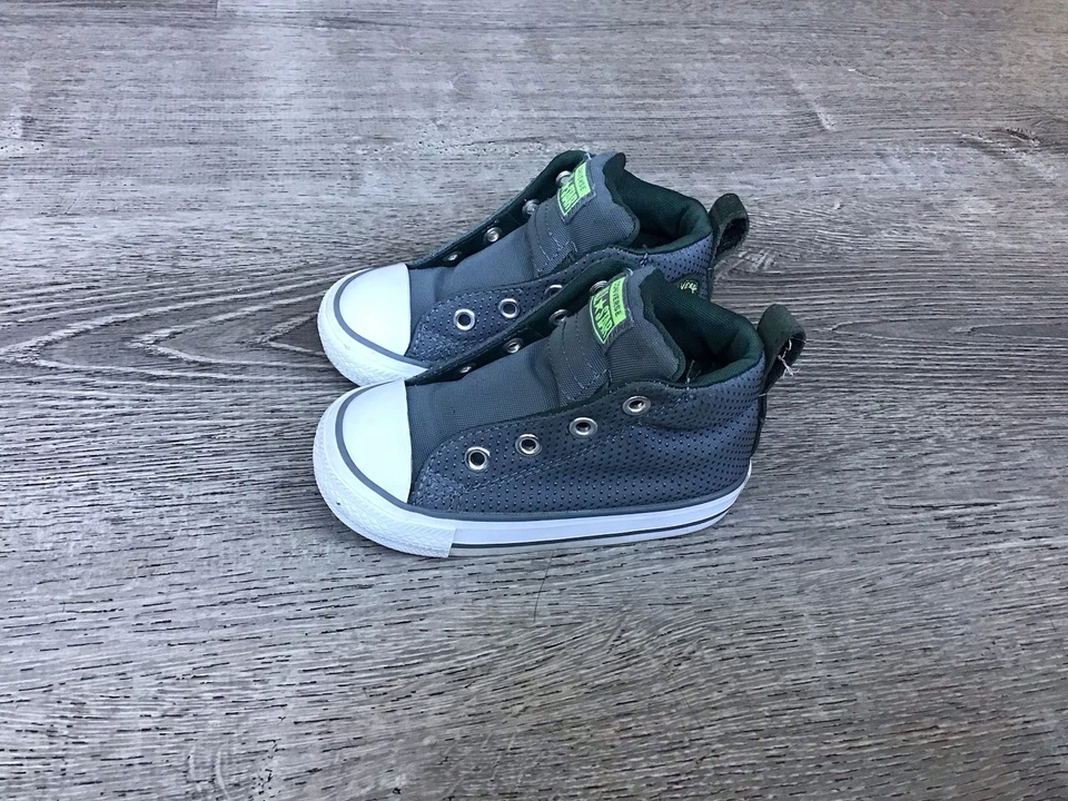 Converse Infant Talla 6 Chuck Taylor All Star Street Mid 761973F Gris Fresco Sin Cordones Foto 4 de 4