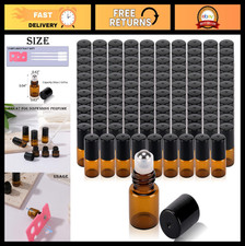 120 Pack Amber Roller Bottles 2ml for Essenti...