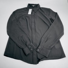 EXPRESS Portofino Shirt Womens XS Black Relax...