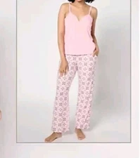 Muk Luk Pink Bandana M Ribbed Knit & Dream Cloud 2 Piece Lounge Set A654467 NWOT