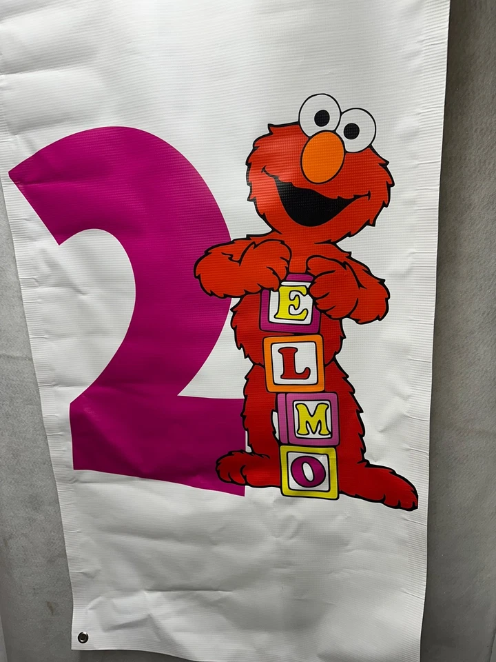 Banner de vinilo personalizado de 2x4' Elmo calle sésamo vertical decoración de fiesta de cumpleaños Foto 2 de 3