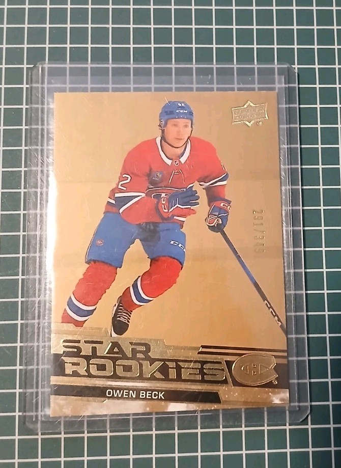 Owen Beck 2023-24 Upper Deck Star Rookies Gold Parallel RC Card #'d /349
