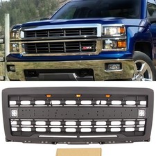 Front Grille Fit For Chevrolet Chevy Silverado 1500 2014 2015 Black Grille Wled