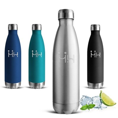 Isolierflasche - 0,5L - Trinkflasche 500ml, Trinkflasche Edelstahl, 24h kalt & 12h warm