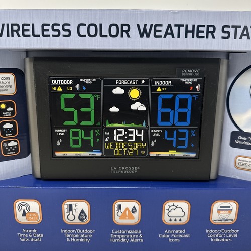 La Crosse Technology Wireless Forecast Station with Colored LCD C85845 New - Picture 5 of 7