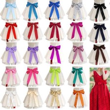Satin Sash Belt Ribbon For WEDDING Bridesmaid Flower Girl Fancy Dress Multicolor