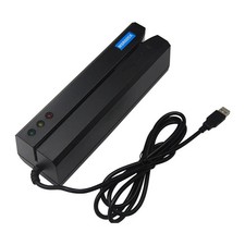 USB Swipe Card Reader Writer 3-Track Compatible with MSR206 MSR605 MSR606