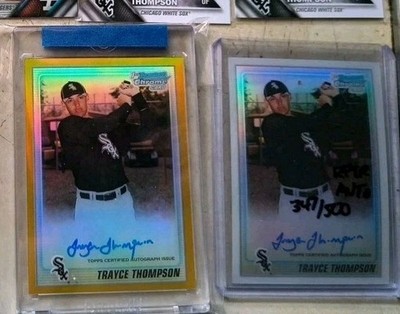 2010 Bowman Chrome Trayce Thompson #BCP214 Gold Refractor Auto /50 Plus 1 More
