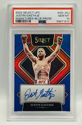 Justin Gaethje *31/49* Auto 2022 Panini Select UFC Signatures Blue
