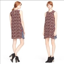 ELIZABETH & JAMES FLOWY TUNIC DAYNE BLACK CHERRY BLUE DRESS S