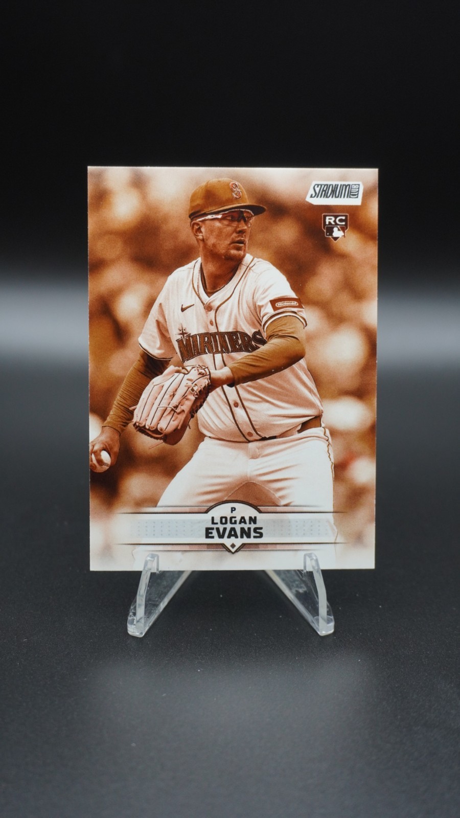 2025 TOPPS STADIUM CLUB LOGAN EVANS #52 SEPIA RC SEATTLE MARINERS