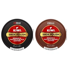 Kiwi Shoe Polish Variety Pack Black & Brown Leather Care 31g 1.125oz Each