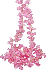 2 Pcs Artificial Cherry Blossom Flower Vines Cherry Blossom Garland 18.48 Ft Han
