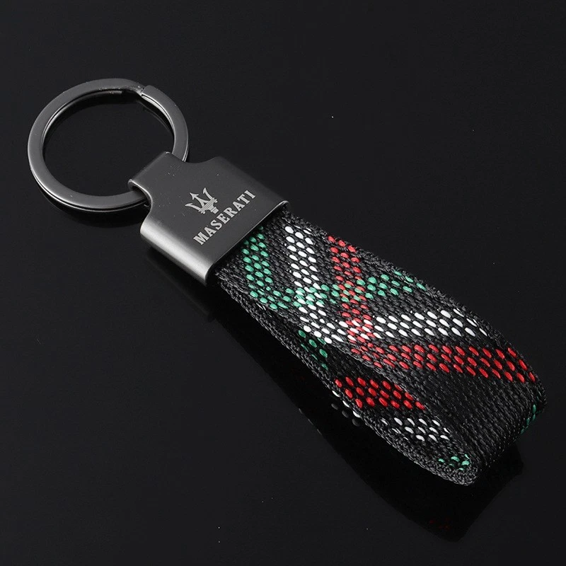 Maserati Llavero Metal Negro Italia Tricolor Bandera Coche Regalo - Imagen 1 de 1