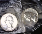 SILVER 1957,1962 Proof Washington Quarters (in celophane)