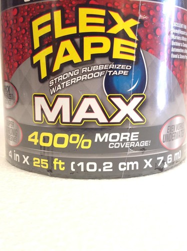 2x NEW Flex Tape SUPER STRONG WATERPROOF TAPE, 4"x25',4 in x 25 Feet, BLACK,QTY - Picture 6 of 8