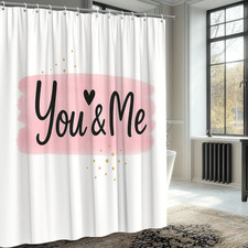 Cute Pink You  Me Shower Curtain for Kids Bathroom Decor