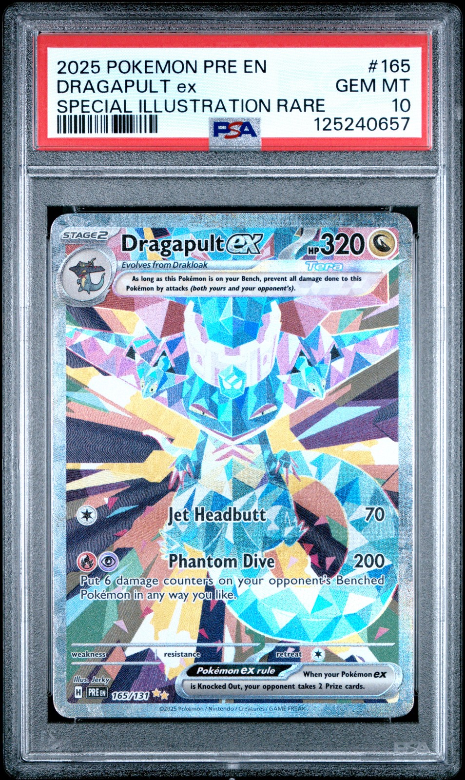 2025 POKEMON PRISMATIC EVOLUTIONS SPECIAL ILLUSTRATION RARE DRAGAPULT EX PSA 10