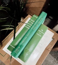 Set of 3 Vintage Green Aesthetic Books for Home Decor Decorative Books