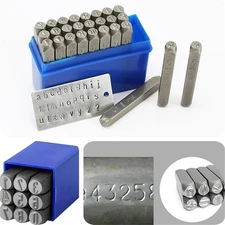 36PCS Steels Number and Letter Stamp Set 3/16"5mm A-Z 0-9 Metal Punch Press Tool