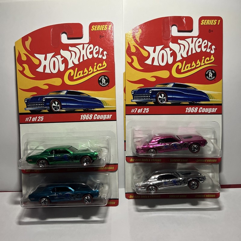 Hot Wheels Classics, Rare Lot Of Four 1968 Cougar W/Variations Limited Edition ￼