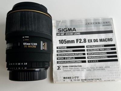 Sigma 105mm Macro Objektiv F2.8 EX DG Nikon F DSLR + Handbuch (alte Version) sehr gut