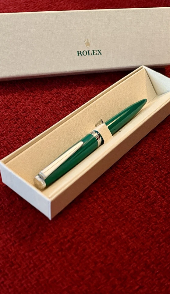 NEW Rolex Emerald Green Submariner Twist Ballpoint Pen, Refillable, Luxe Ad Gift - Image 2 of 4